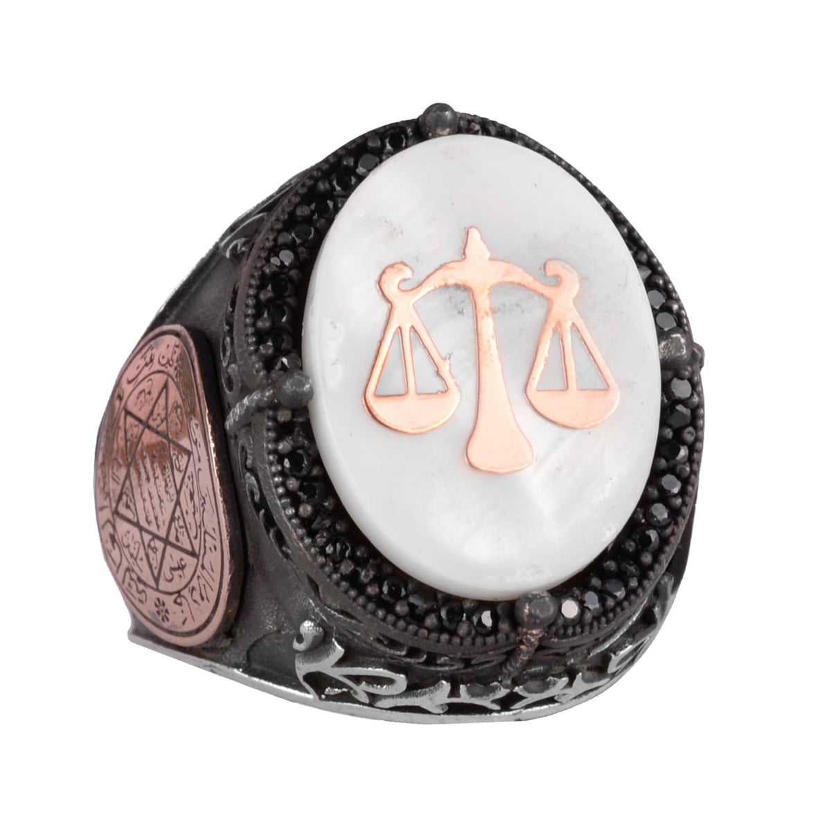 Patterned Handmade Ring - 925 Sterling Silver Men's Ring (Model-3)
