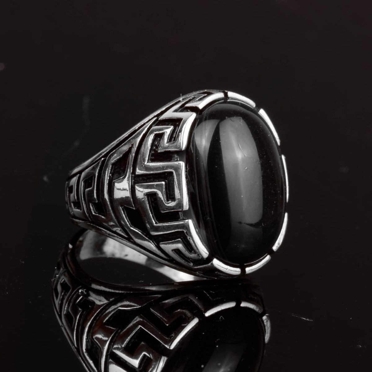 Handmade Silver Ring - Onyx Stone Men's Ring — 3