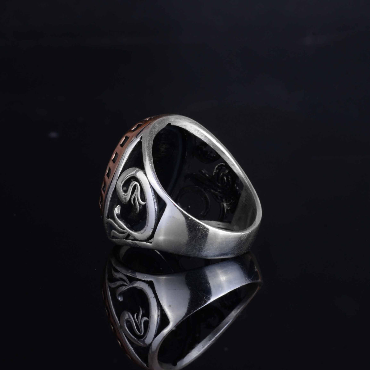 Silver Men's Ring - Double-Headed Eagle Byzantine Ring — 7