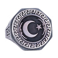925 Sterling Silver Ring - Greek Pattern Men's Ring - Handcrafted Ring