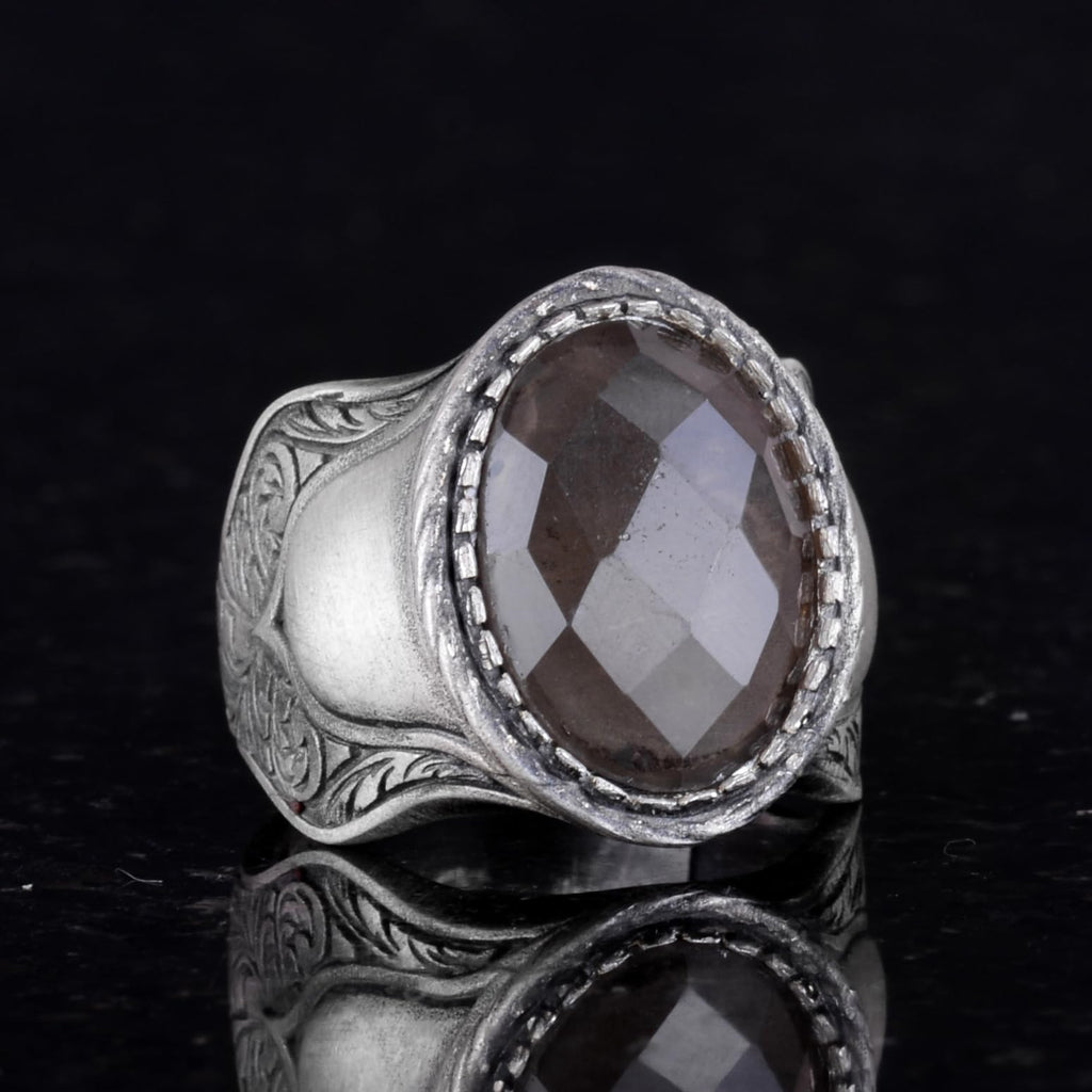 Natural Stone Ring (Smoky Quartz) — 2