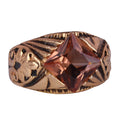 KAMBO Handmade Modern 925 Sterling Silver Ring with Created Sultanite Gemstone, Gold Plated, Elegant Statement Jewelry f