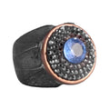 Natural Blue Topaz Stone Ring - Sultan Ring - 925 Sterling Silver Ring