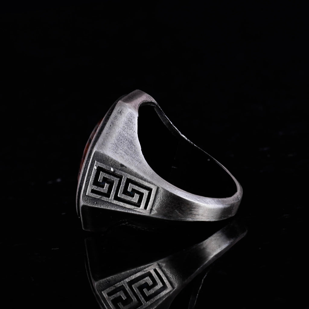 Natural Pietersite Stone Ring - 925 Sterling Silver Handmade Men's Ring — 7