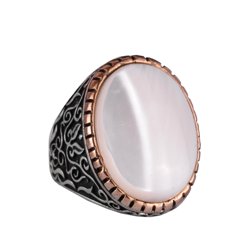 Natural Pearl Stone Ring, Sultan Ring, 925 Sterling Silver
