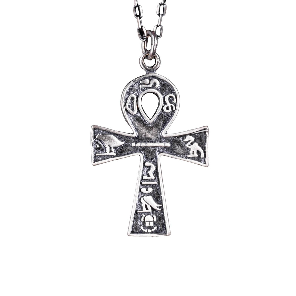 925 Sterling Silver Ankh Cross Necklace - Ancient Egyptian Hieroglyphic, Symbol of Eternal Life