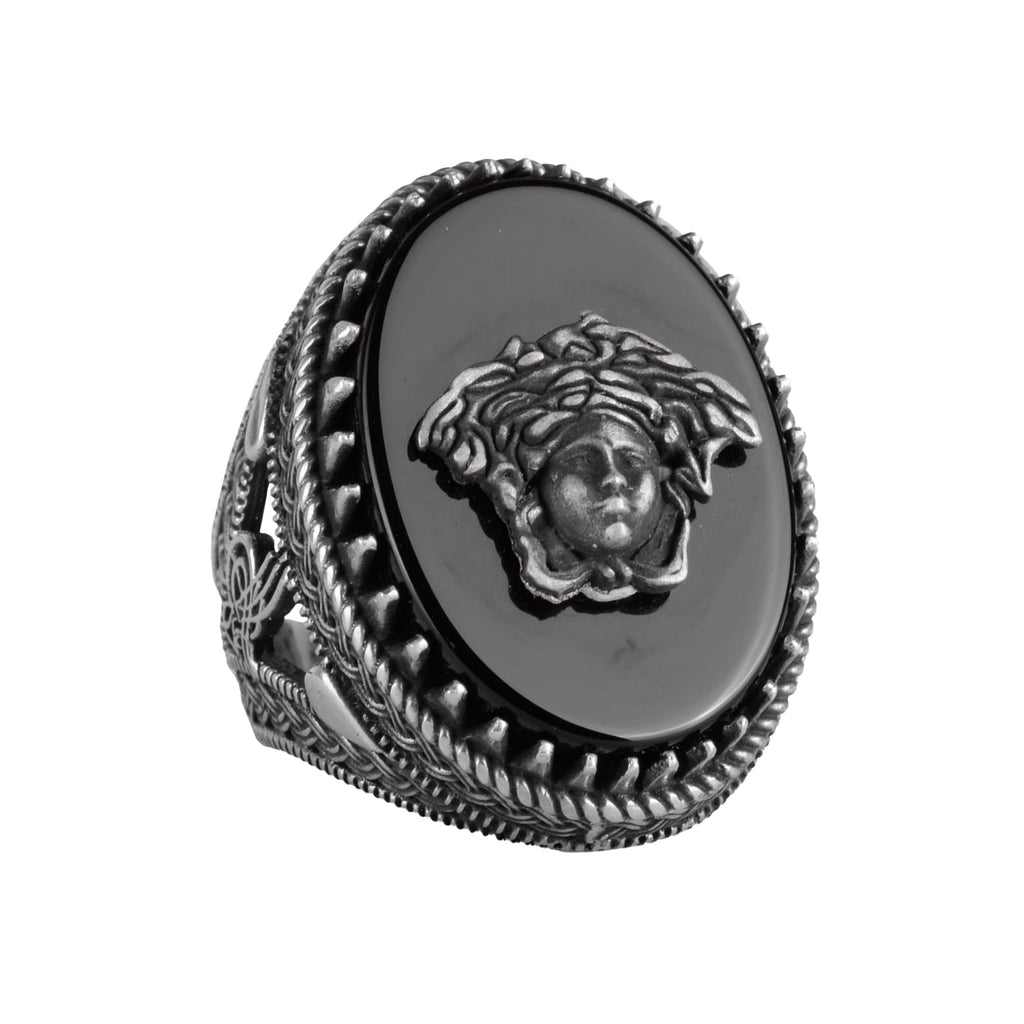 Medusa Head Silver Ring - Greek Mythology Men's Ring - 925 Sterling Silver Ring