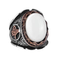 Ottoman Tugra Cabochon Pearl Stone Ring
