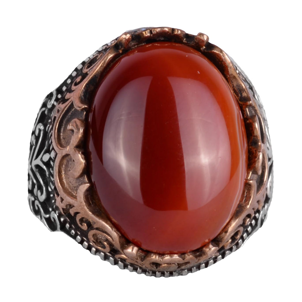 Natural Agate Stone Handmade Ring - 925 Sterling Silver