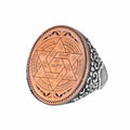 KAMBO Handmade Men's King Solomon Ring in 925 Sterling Silver with Star of David and Seal of Power Motif, Minimalist Kab
