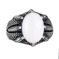 925 Sterling Silver Claw Ring with Natural Mother of Pearl Stone