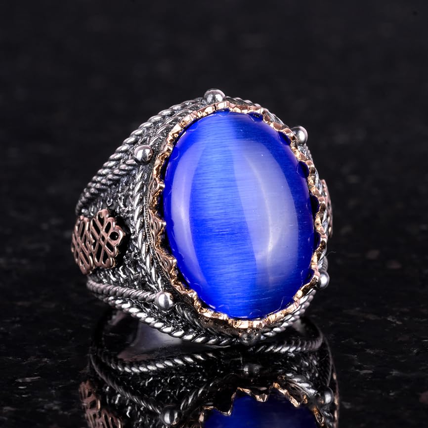 Kambo 925 Sterling Silver Men's Ring, Ring with Natural Stone — 2