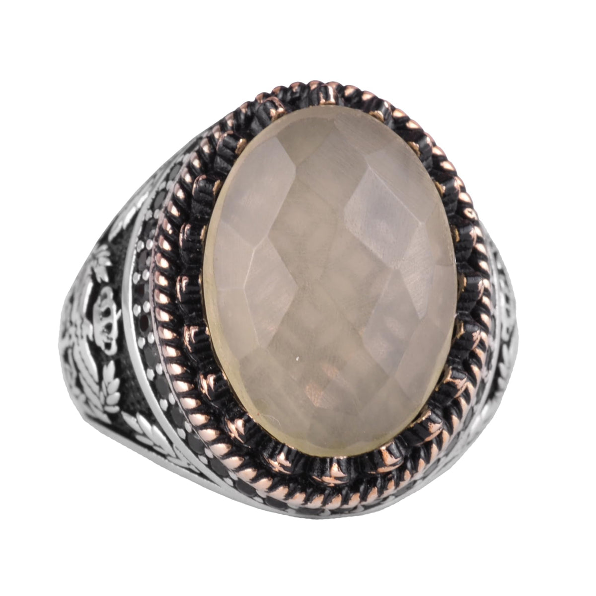 Natural Stone Ring - Handmade Eagle Ring - 925 Sterling Silver (Model-2)