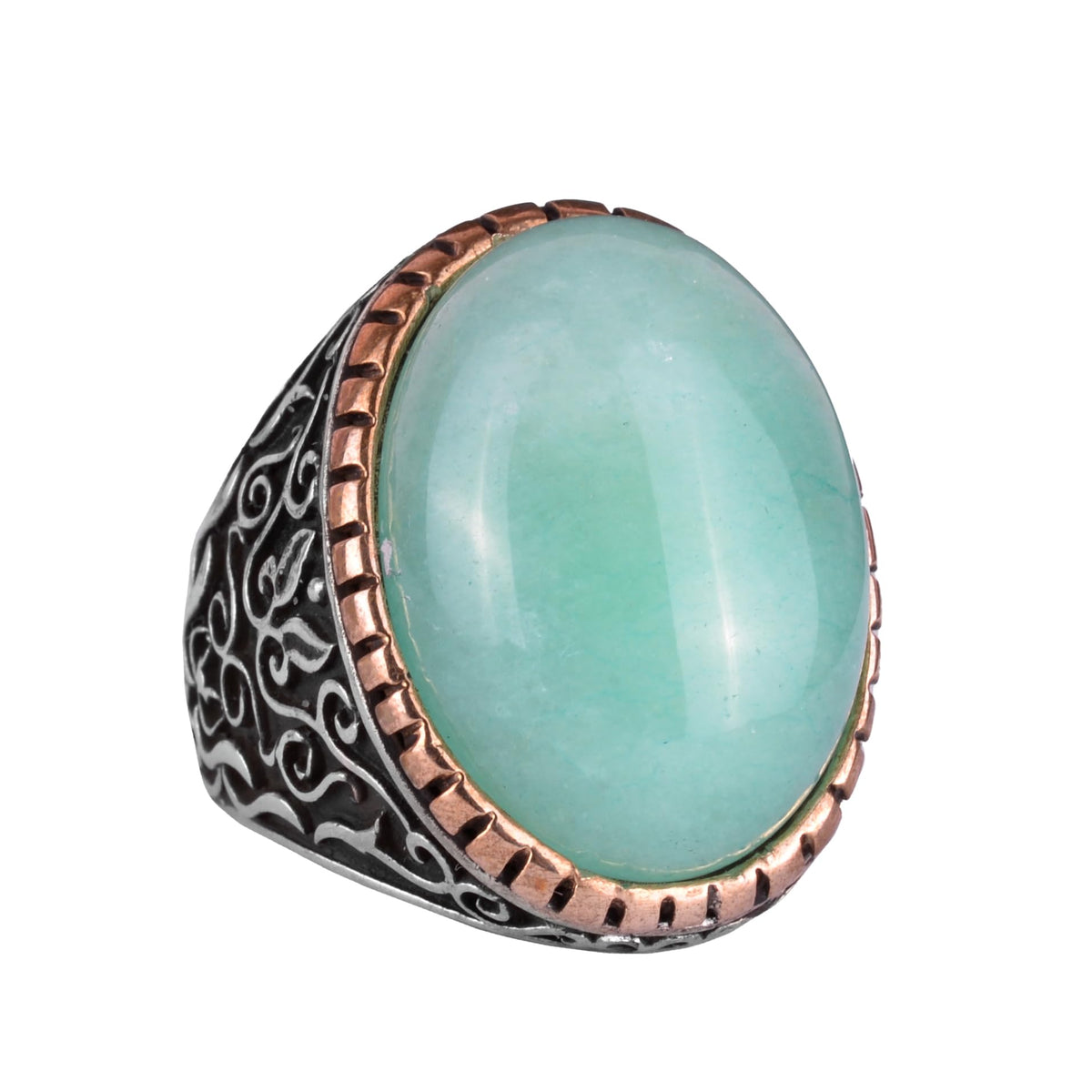 Natural Amazonite Stone Ring - 925 Sterling Silver