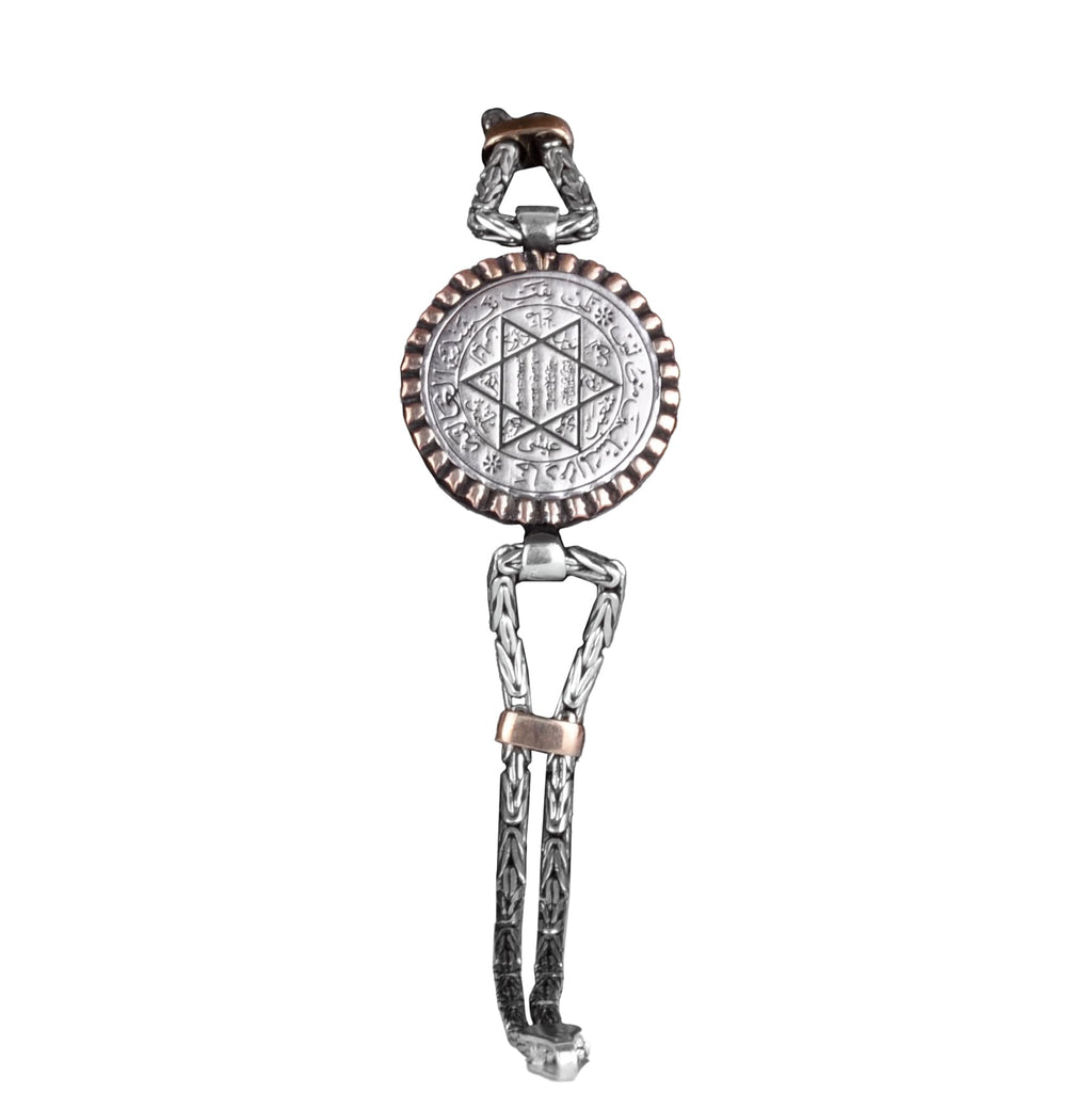 925 Sterling Silver King Solomon Seal Bracelet, Star of David Bracelet for Men and Women