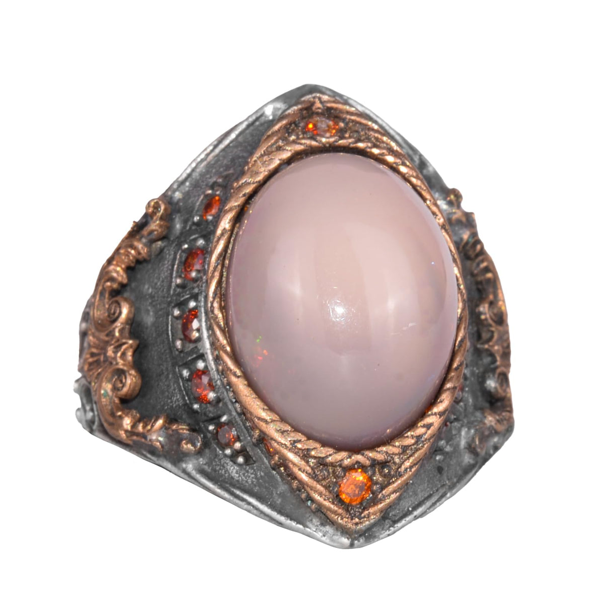925 Sterling Silver Ring - Genuine Oval Opal Stone