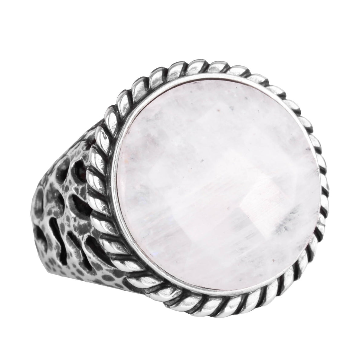 Natural Moonstone Ring - 925 Sterling Silver Men's Ring