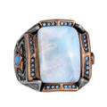 Natural Larimar Stone Handmade Ring - 925 Sterling Silver (Model-2)