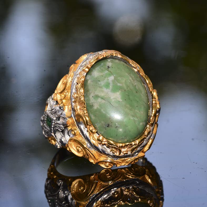 Natural Cryosprase Stone Ring — 3