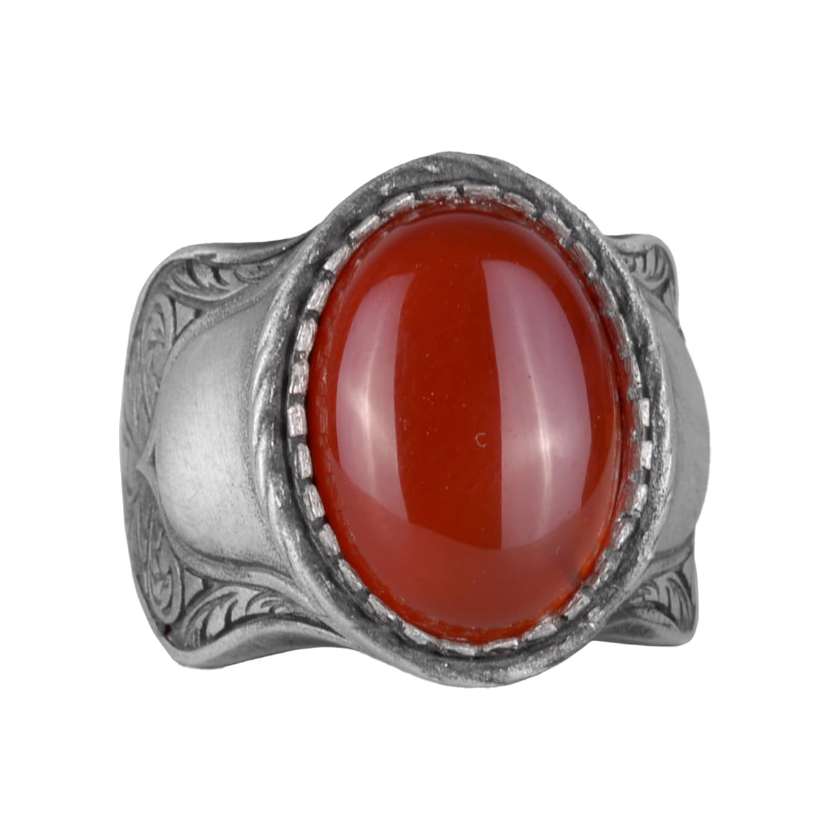 Natural Stone Ring, 925 Sterling Silver Ring, Red Agate