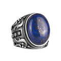 925 Sterling Silver Men's Ring, Natural Lapis Lazuli Stone, Wisdom and Truth Design