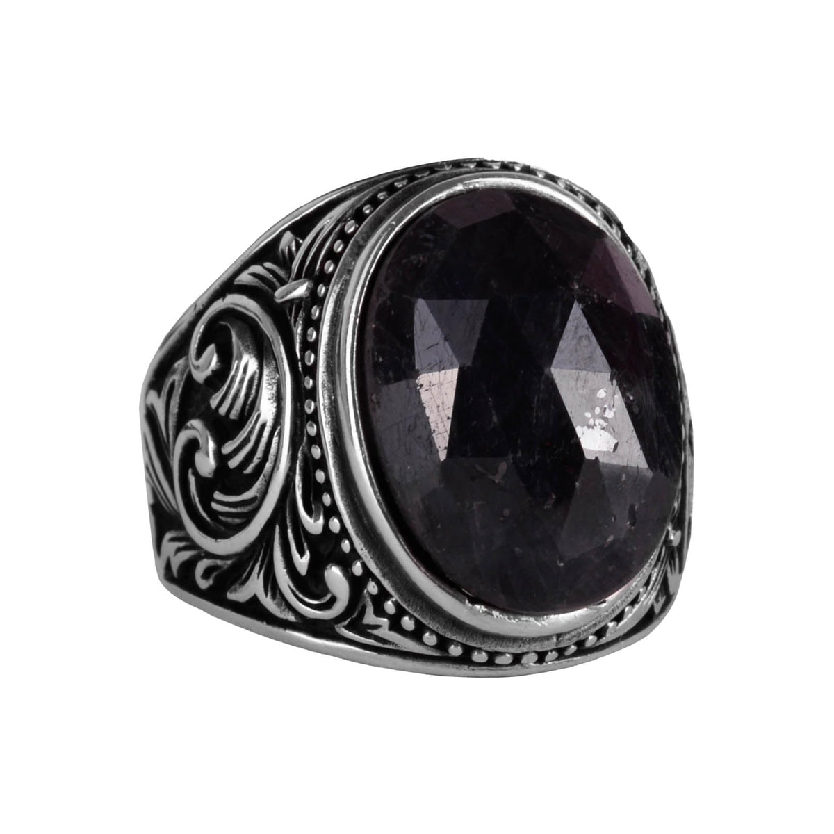Stylish Blue Sapphire Stone Ring - 925 Sterling Solid Silver Men's Ring - Loyalty and Wisdom Design