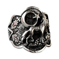 Men's 925 Sterling Silver Wolf Ring