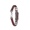 925 Sterling Silver Woven Leather Bracelet