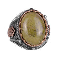 Natural Unakite Stone Ring