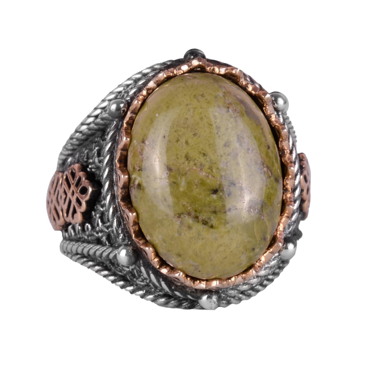 Natural Unakite Stone Ring