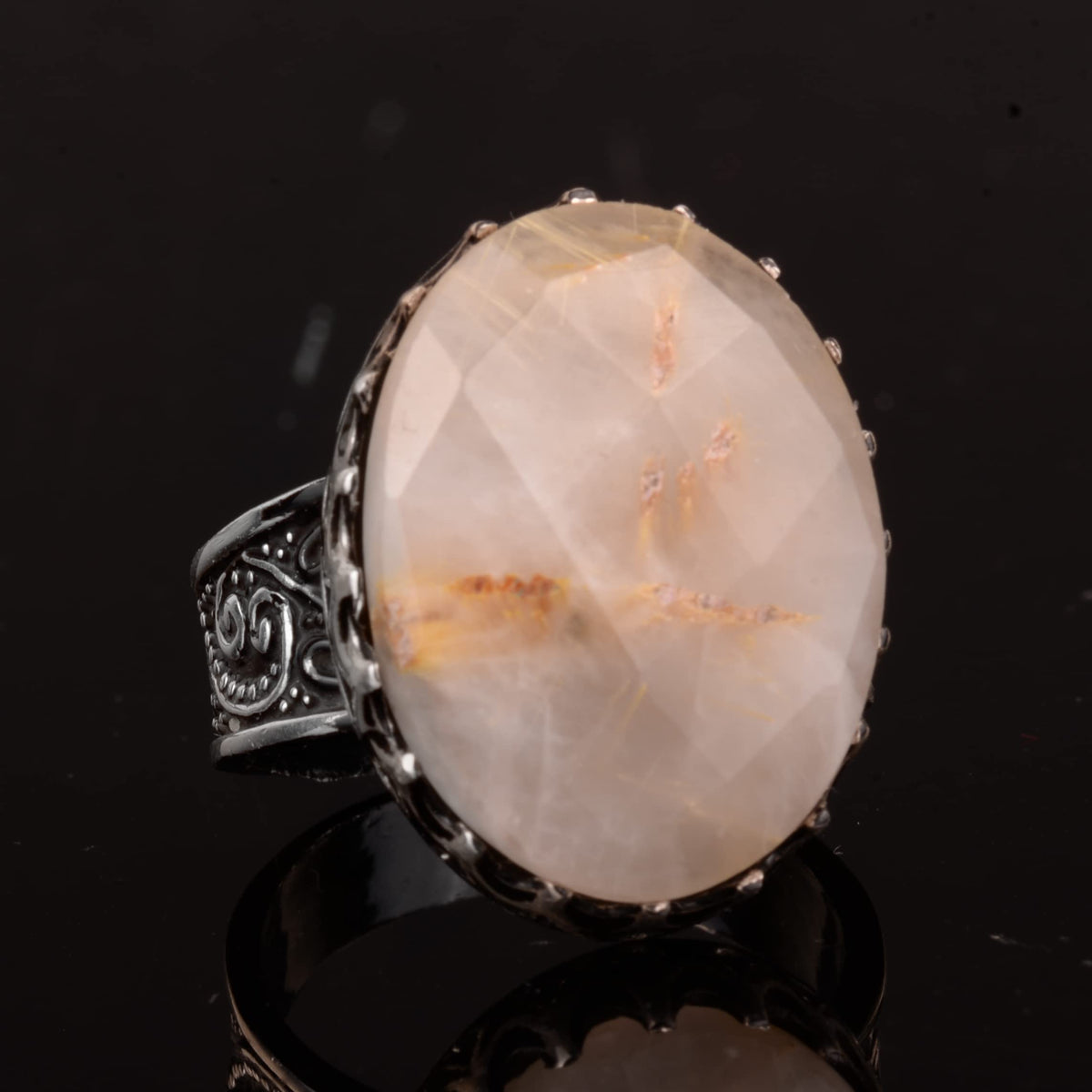 Natural Rutilated Quartz Stone Ring — 3