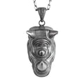 KAMBO Men's 925 Sterling Silver Rhinoceros Head Necklace – Chain Handmade Animal Totem Jewelry (Silver)