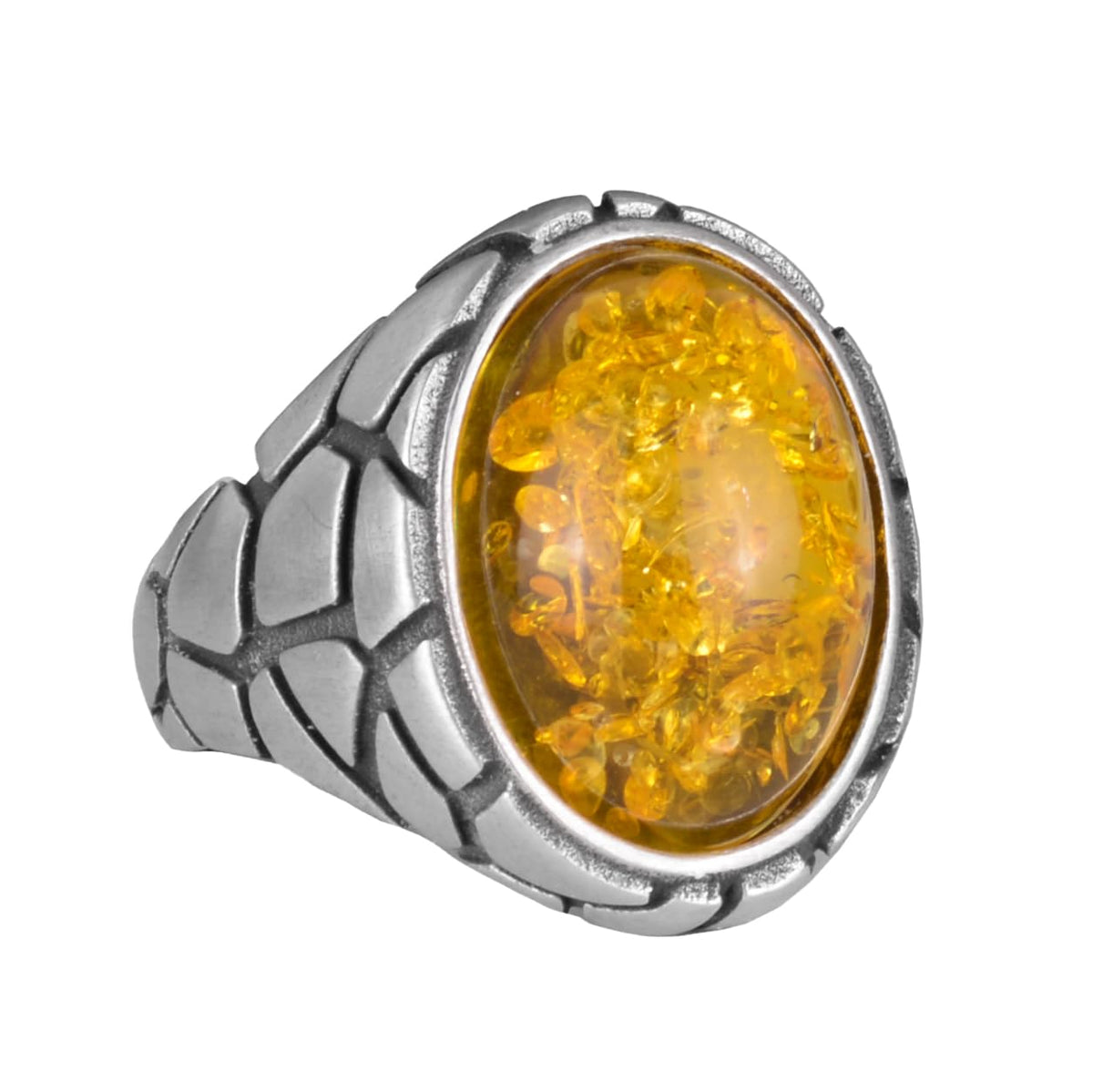 Luxury 925 Sterling Silver Stone Ring - Various Collection (Honey Amber Stone)