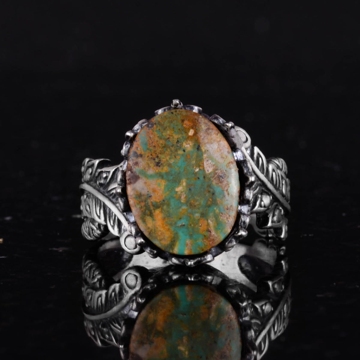 Natural Arizona Turquoise Stone Ring, 925 Sterling Silver Ring, Minimalist Handmade Ring (Model-8) — 4