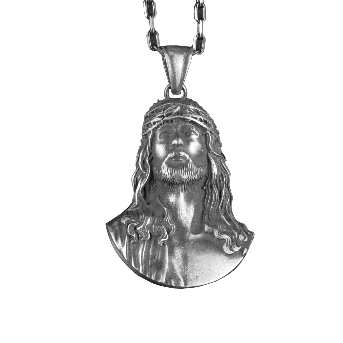 925 Sterling Silver Necklace - Silver Jesus Christ Necklace