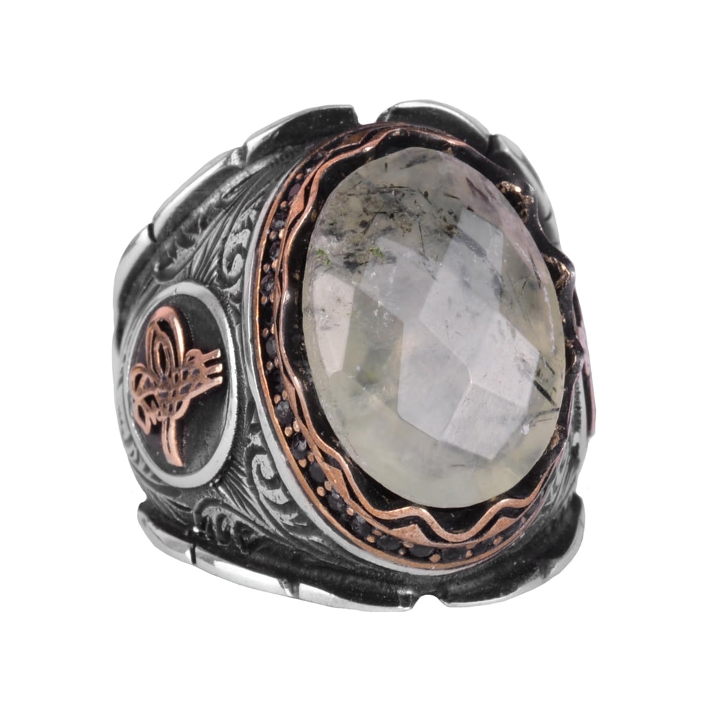 Natural Pietersite Stone Ring, 925 Sterling Silver Ring, Ottoman Tugra Silver Ring
