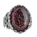 925 Sterling Silver Ring, Islamic Ring, Men's Ring, Natural Agate Stone (Style-1)
