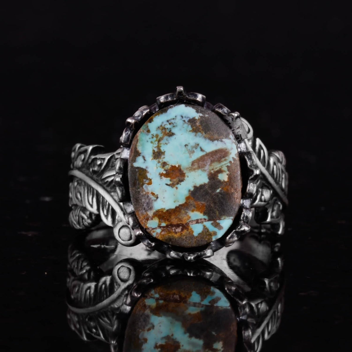 Natural Arizona Turquoise Stone Ring - 925 Sterling Silver Minimalist Handmade Ring — 4