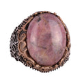 Natural Stone Handmade Ring - 925 Sterling Silver Ring (Rhodonite)