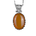 Natural Yellow Agate Necklace - 925 Sterling Silver Necklace