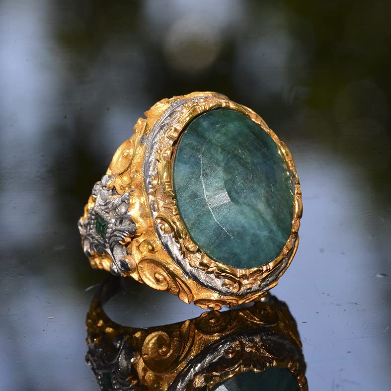Emerald Stone Men's Ring — 3