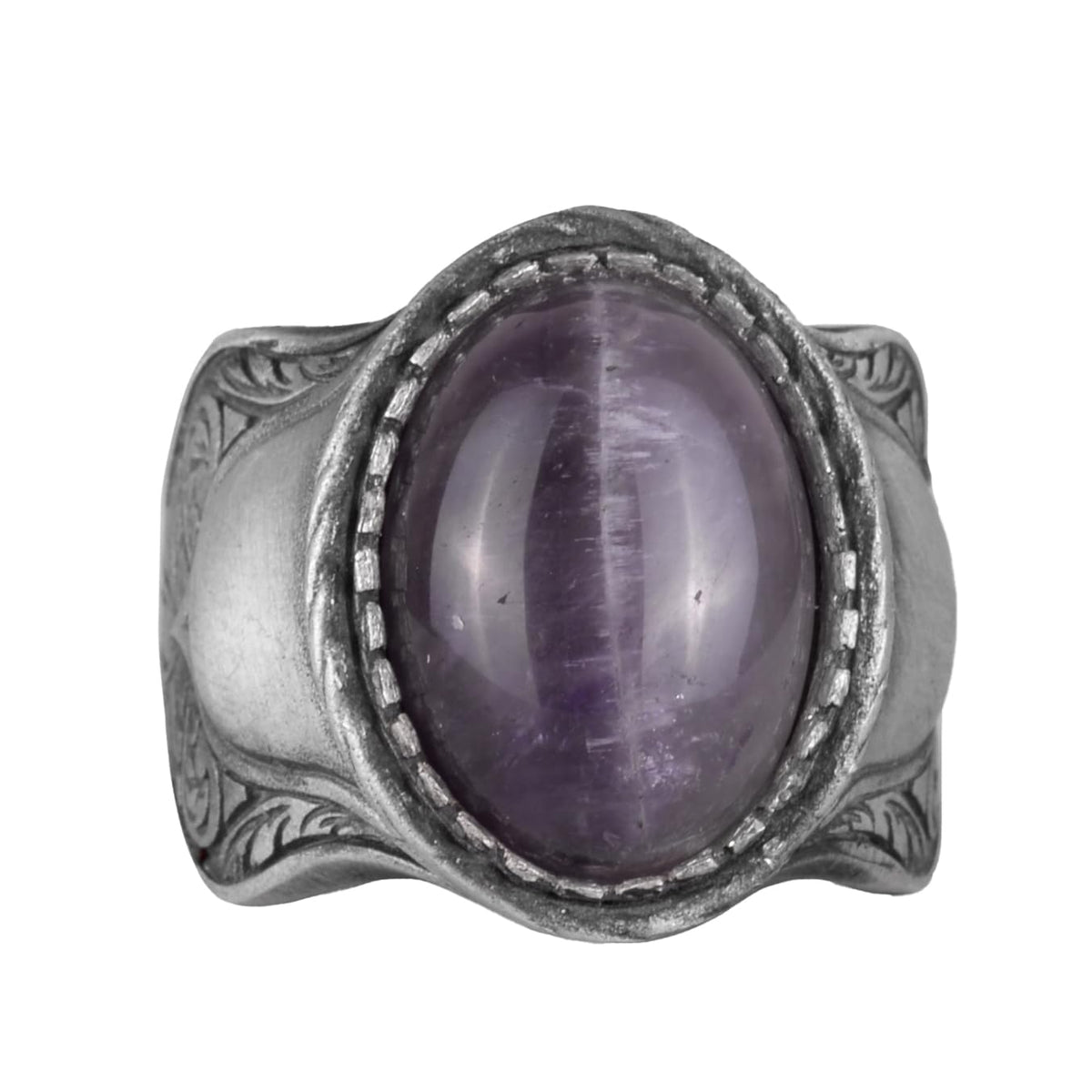 Natural Stone Ring, 925 Sterling Silver Ring, Amethyst
