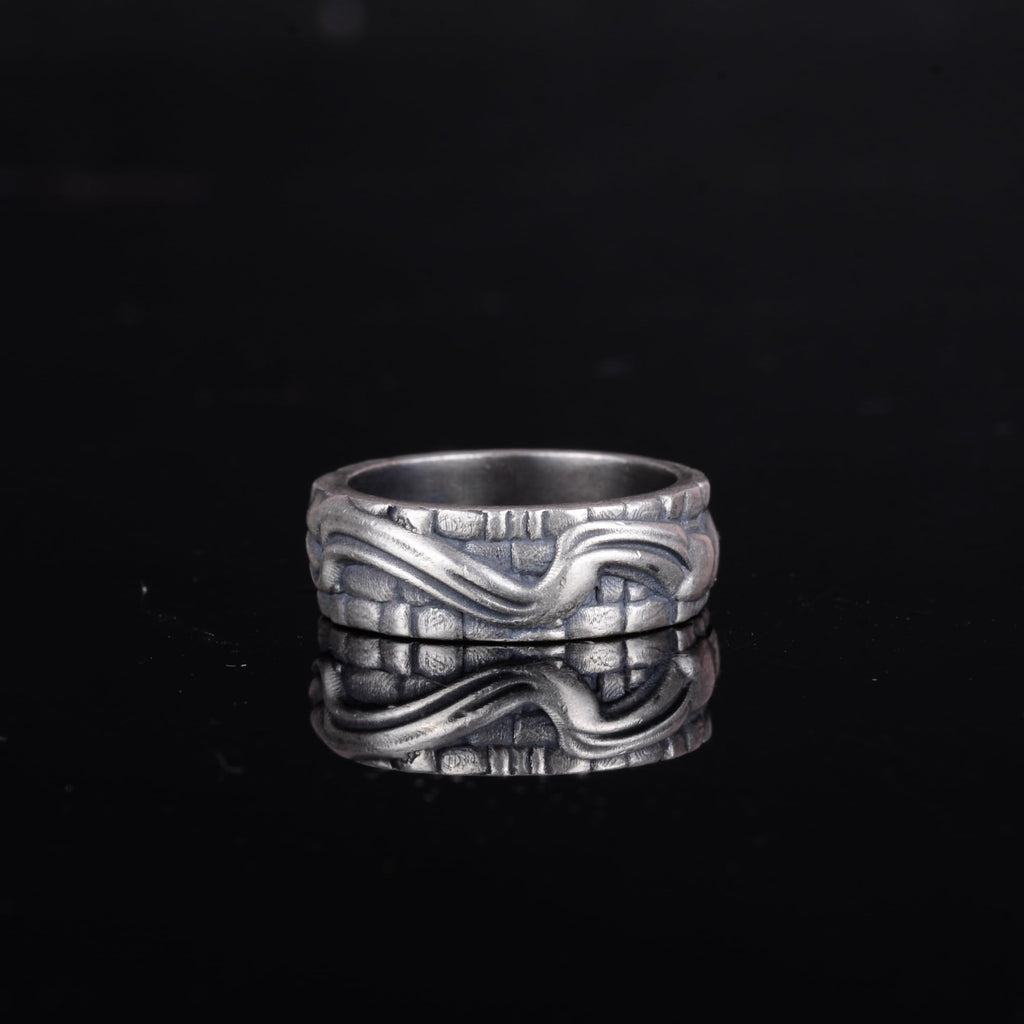 KAMBO 925 Sterling Silver Men's Ring – Design Inspired by the Creation of Adam – Handmade Artistic Renaissance Jewelry — 7