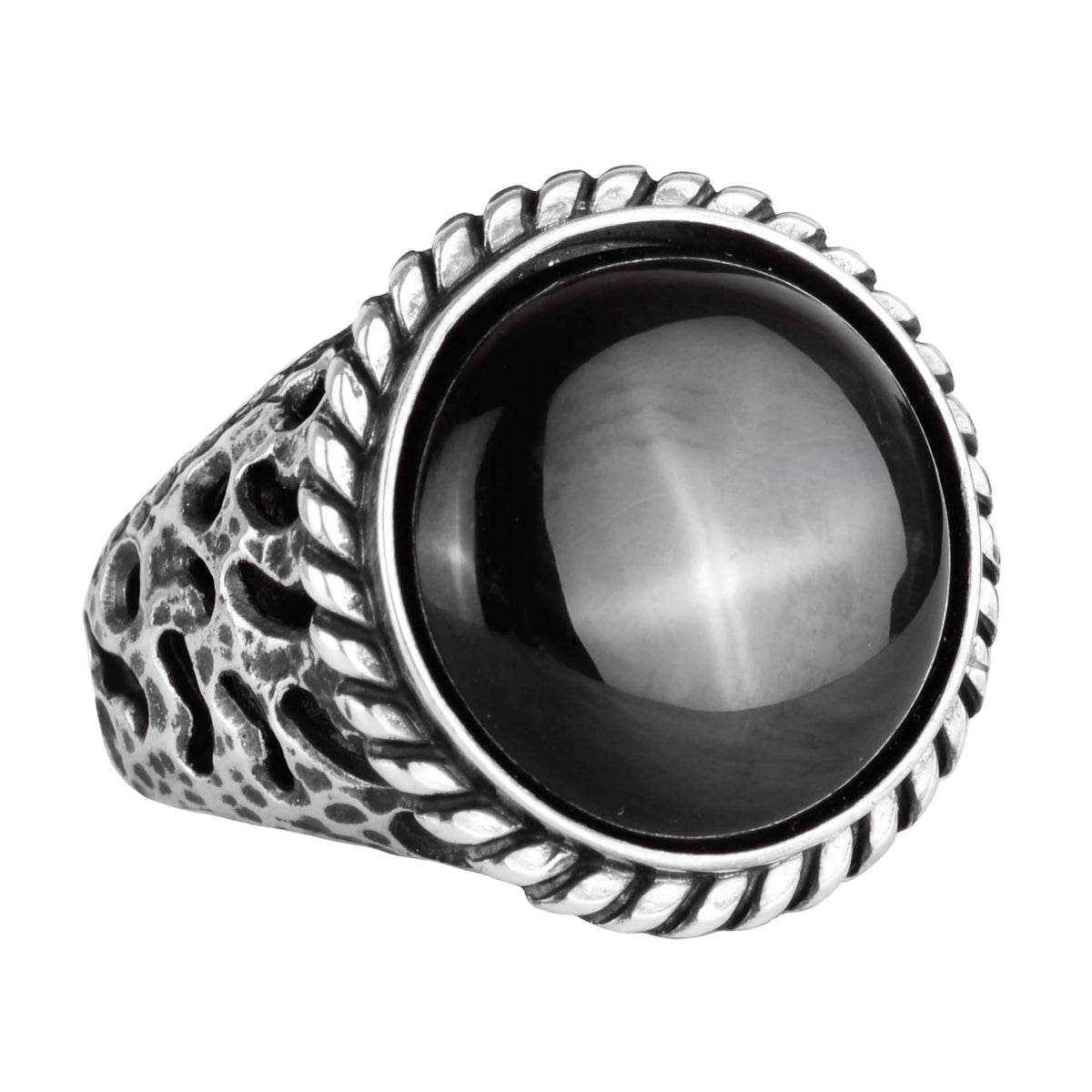 Natural Onyx Stone 925 Sterling Silver Men's Ring
