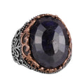 Natural Blue Sapphire Handmade Ring - 925 Sterling Silver