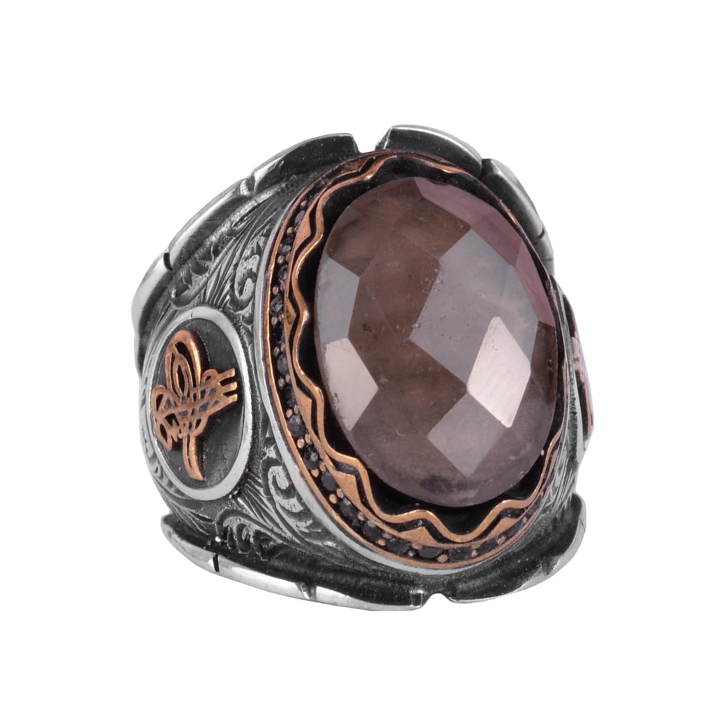Natural Smoky Quartz Stone Ring, 925 Sterling Silver Ring