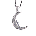 925 Sterling Silver Crescent Moon Pendant – Vintage Boho Lunar Jewelry