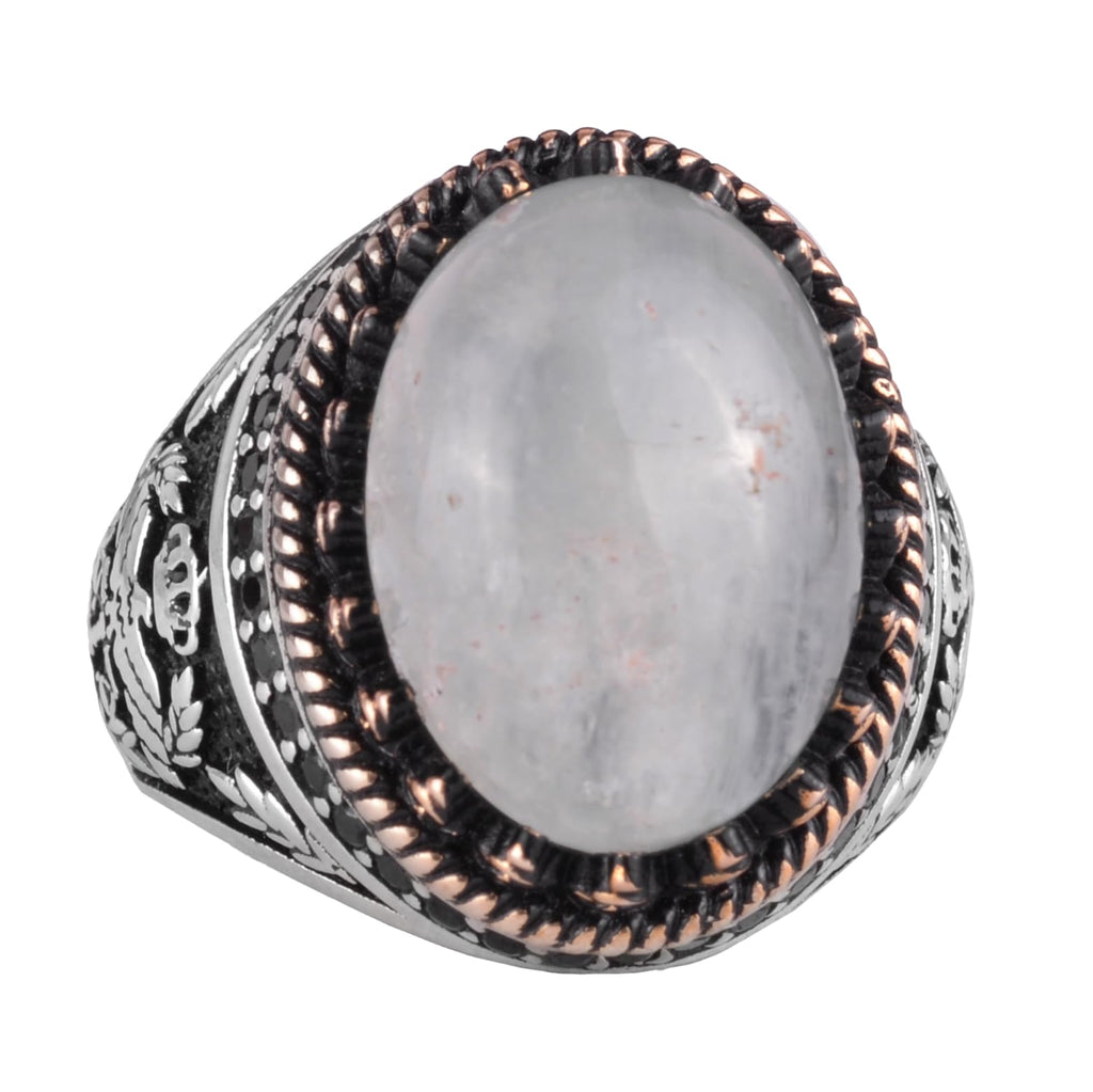 Natural Stone Ring - Handmade Hawk Ring - 925 Sterling Silver Ring