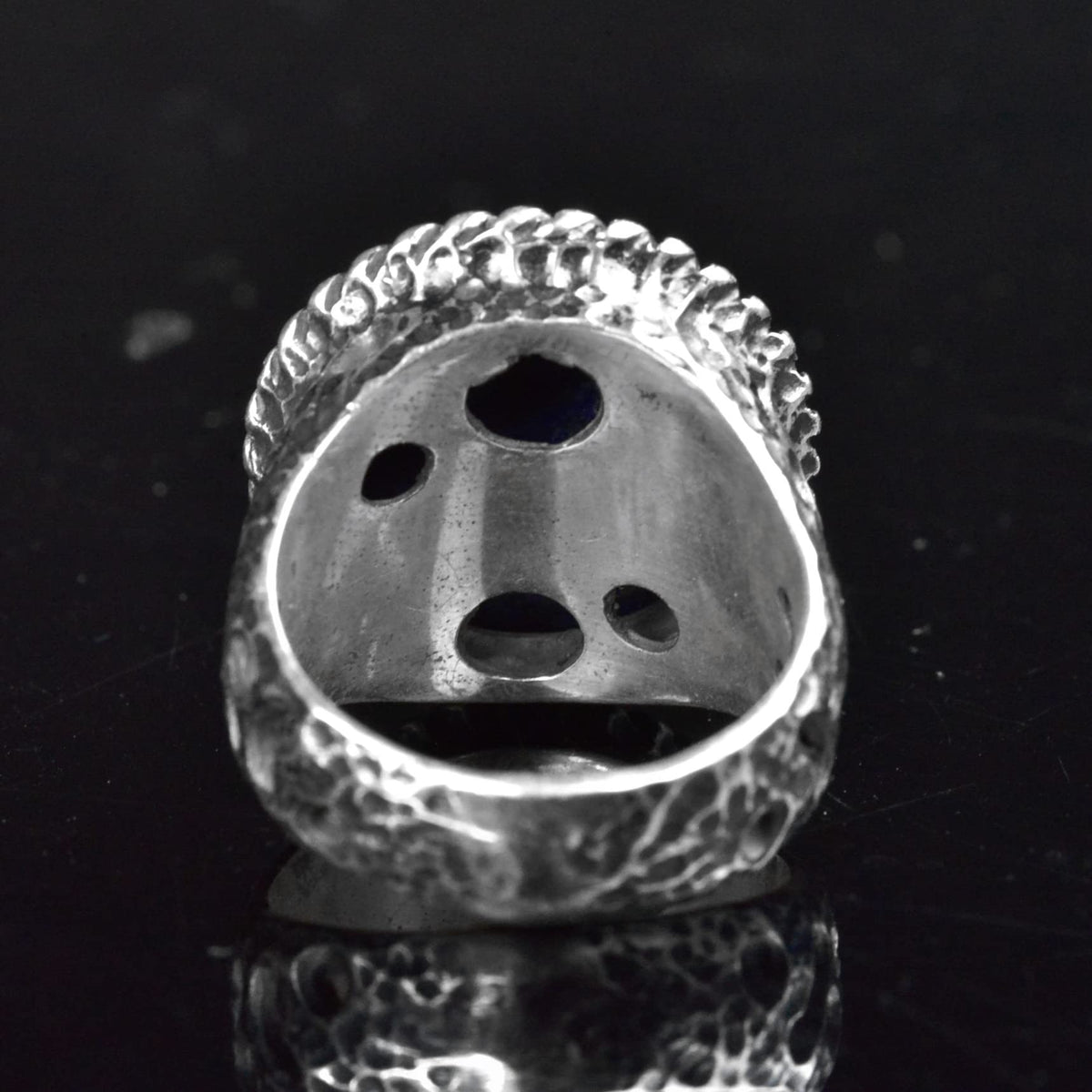 Natural Sapphire Stone Men's Ring, Vintage Ring, 925 Sterling Silver — 9