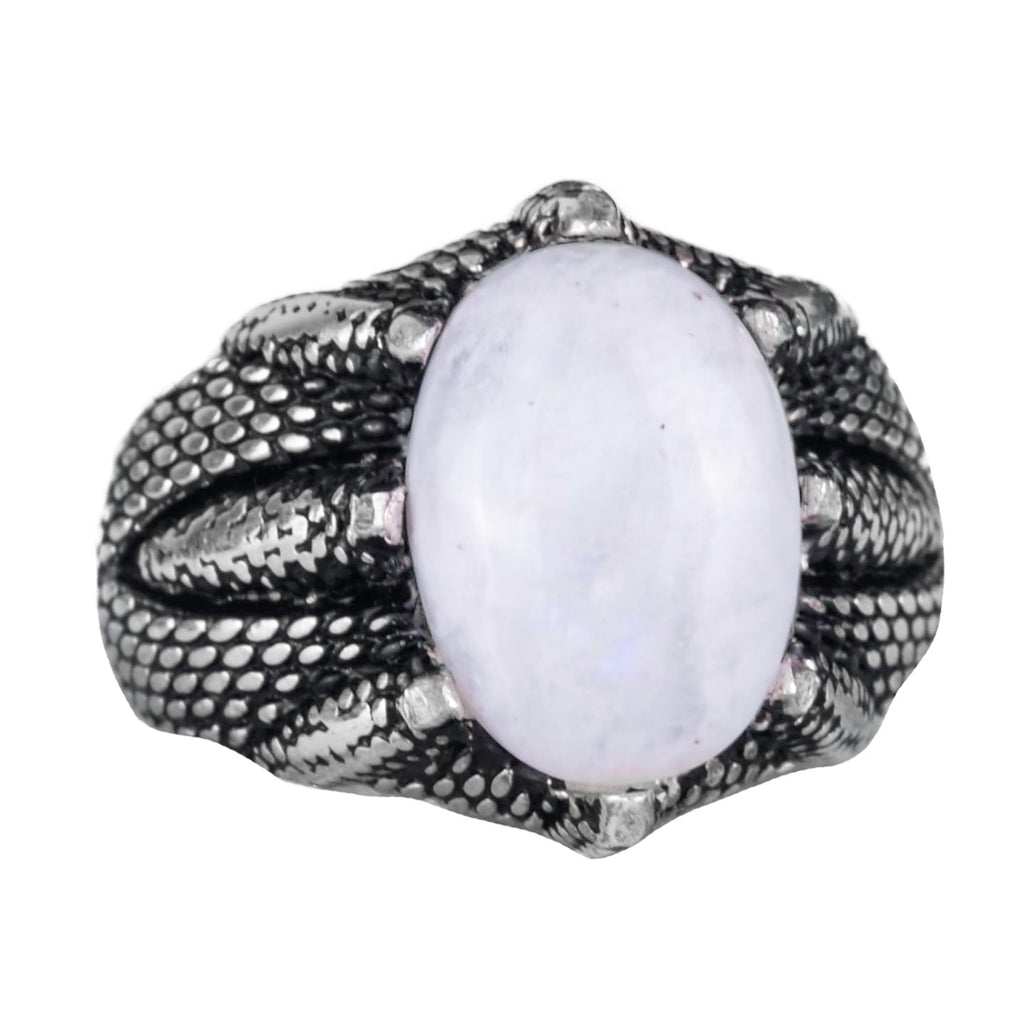 Handcrafted Silver Claw Ring with Natural Moonstone – Intuition and Emotional Balance for Cancer Sign